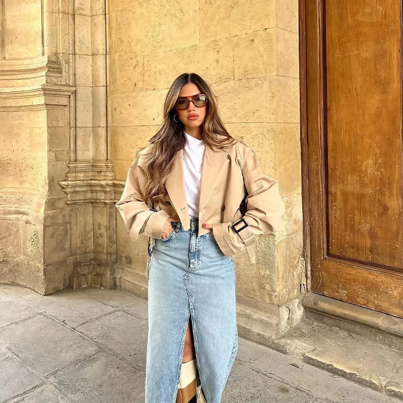 Women's Trench Coat Short Stylish