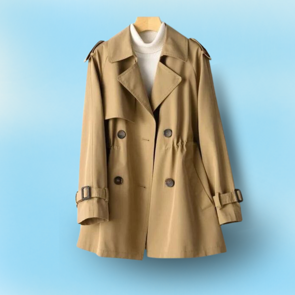 Women's Trench Coat Vintage Double-breasted Nylon-Cotton