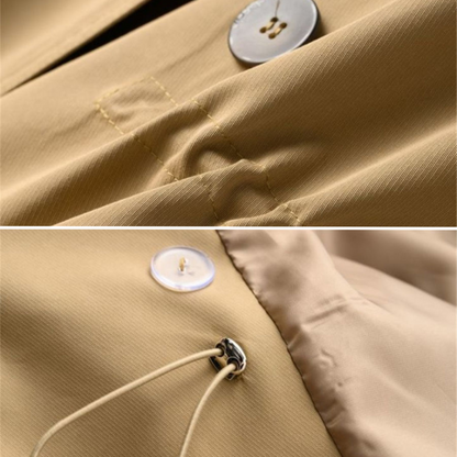 Women's Trench Coat Vintage Double-breasted Nylon-Cotton