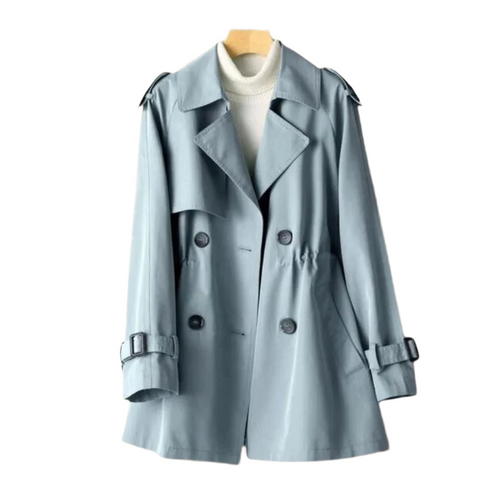 Women's Trench Coat Vintage Double-breasted Nylon-Cotton