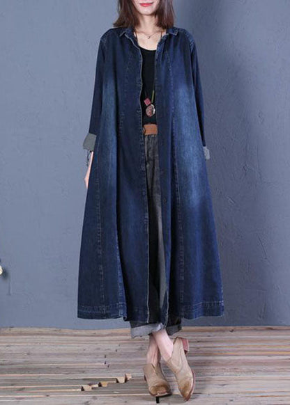 Women's Trench Coat with Peter Pan collar and Patchwork Design