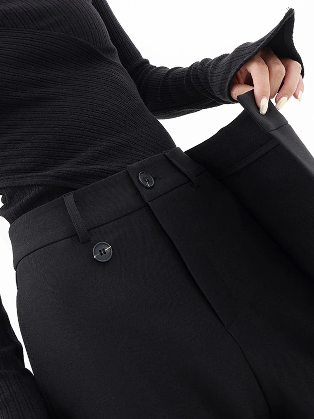 Women's Trousers Modern Fit Asymmetric Waistband Soft Breathable Material