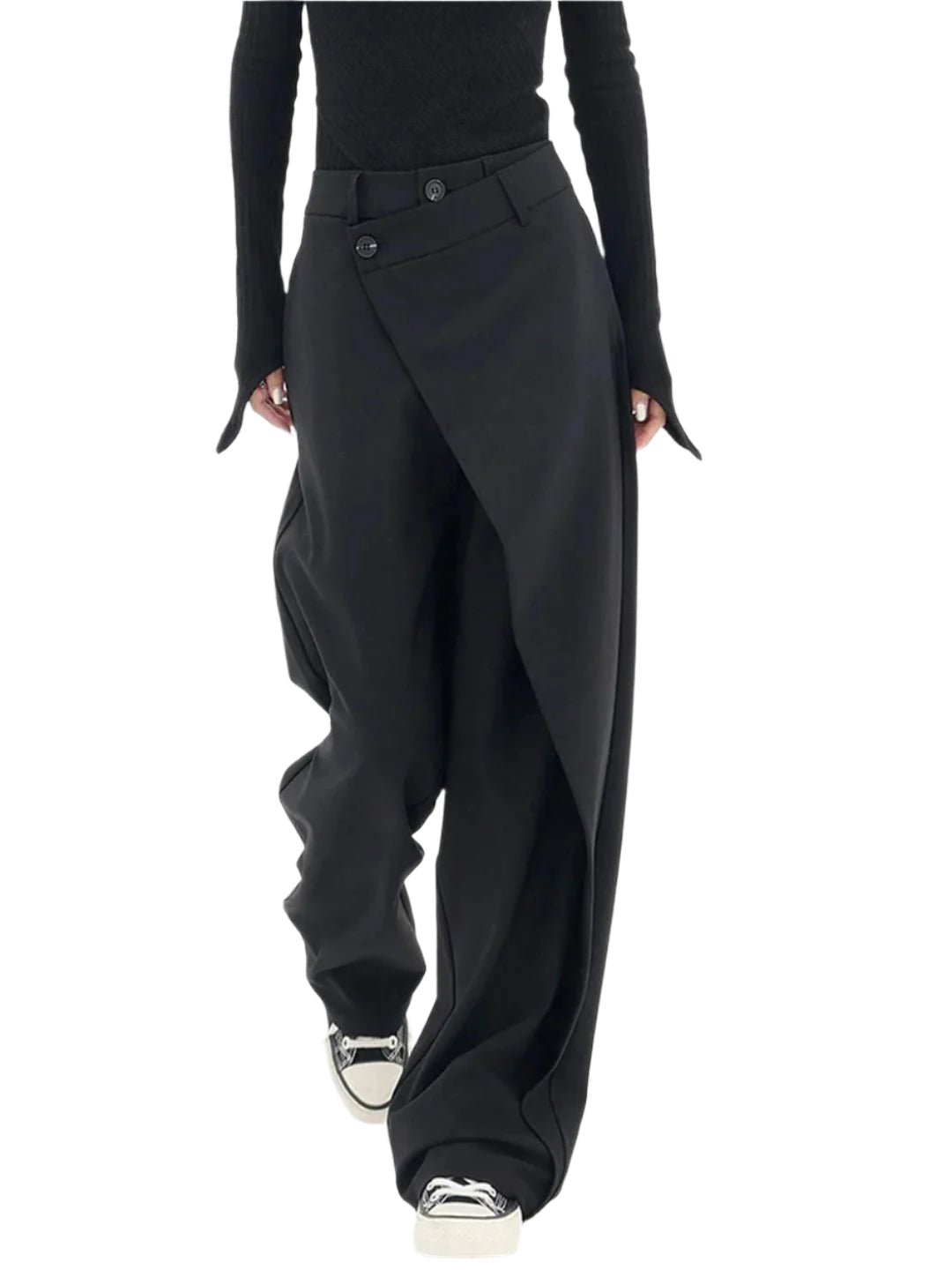 Women's Trousers Modern Fit Asymmetric Waistband Soft Breathable Material