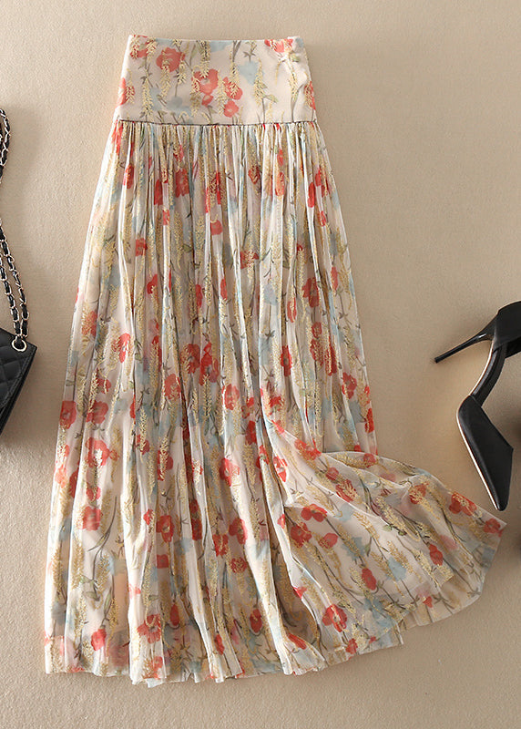 Women's Tulle Skirt With Zipper and Print