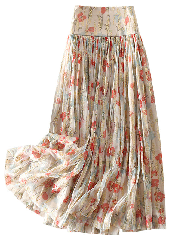 Women's Tulle Skirt With Zipper and Print