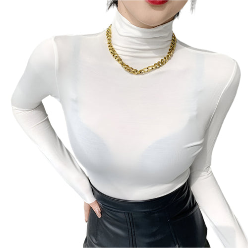 Women's Turtleneck High Collar Casual Lightweight for Autumn and Winter