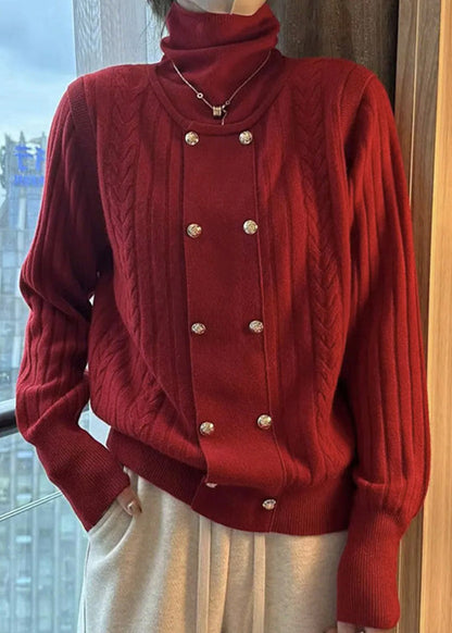 Women's Turtleneck Loose Fit with Patchwork