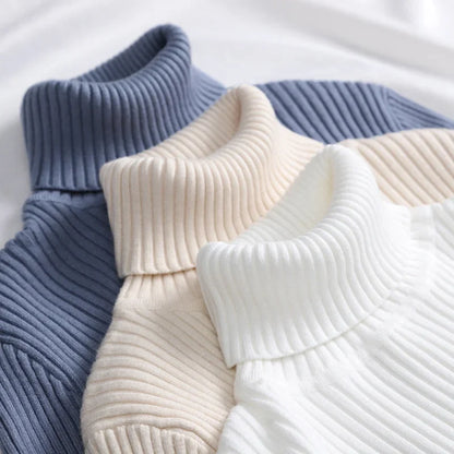 Women's Turtleneck Sweater Knitted Soft Cashmere for Autumn and Winter