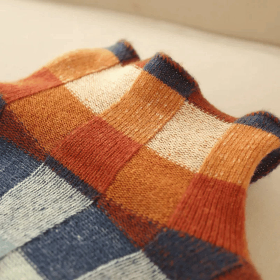 Women's Turtleneck Sweater Patchwork Style