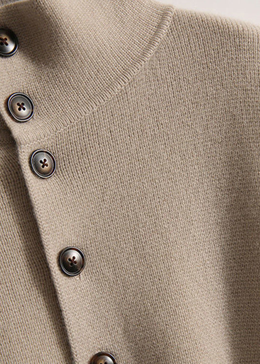 Women's Turtleneck Sweater With Buttons Long Sleeves and Loose Fit