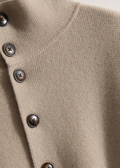 Women's Turtleneck Sweater With Buttons Long Sleeves and Loose Fit
