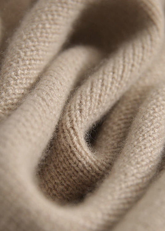 Women's Turtleneck Sweater With Buttons Long Sleeves and Loose Fit