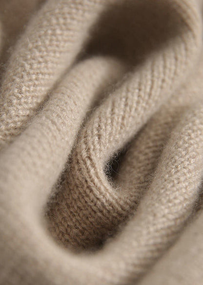 Women's Turtleneck Sweater With Buttons Long Sleeves and Loose Fit