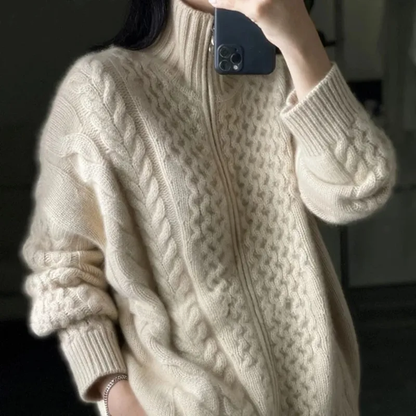 Women's Turtleneck Sweater in Kashmir Style