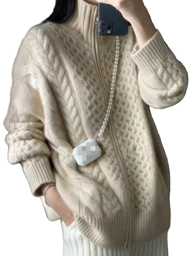 Women's Turtleneck Sweater in Kashmir Style