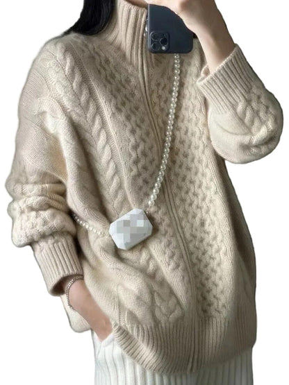 Women's Turtleneck Sweater in Kashmir Style
