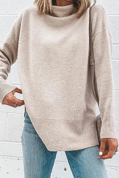 Women's Turtleneck with Lowered Shoulder and Long Sleeves