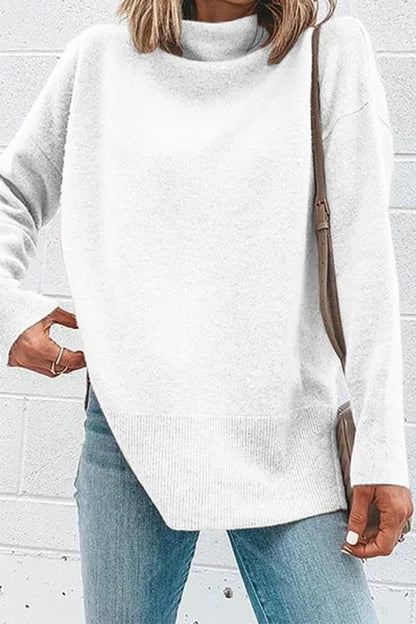 Women's Turtleneck with Lowered Shoulder and Long Sleeves