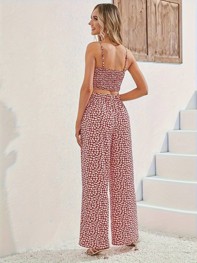 Women's Two Piece Set Floral Print Comfy Loose Fit High Quality Fabric