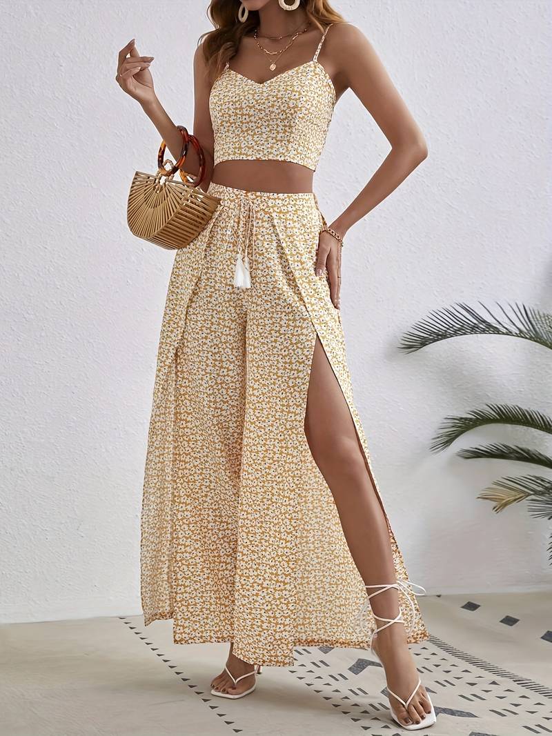 Women's Two Piece Set Floral Print Comfy Loose Fit High Quality Fabric