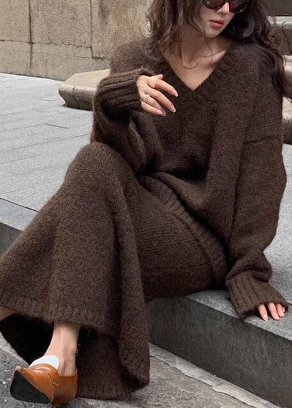 Women's Two-Piece Set Knitted Sweater and Maxi Skirt