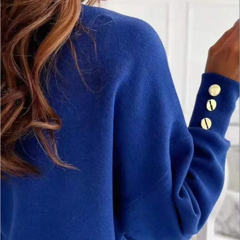 Women's V-Neck Sweater Casual Breathable Cotton Blend