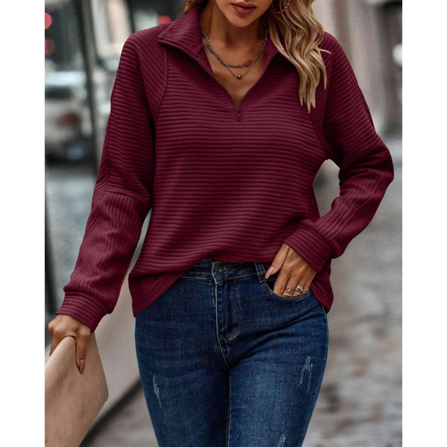 Women's V-Neck Sweater Elegant Style