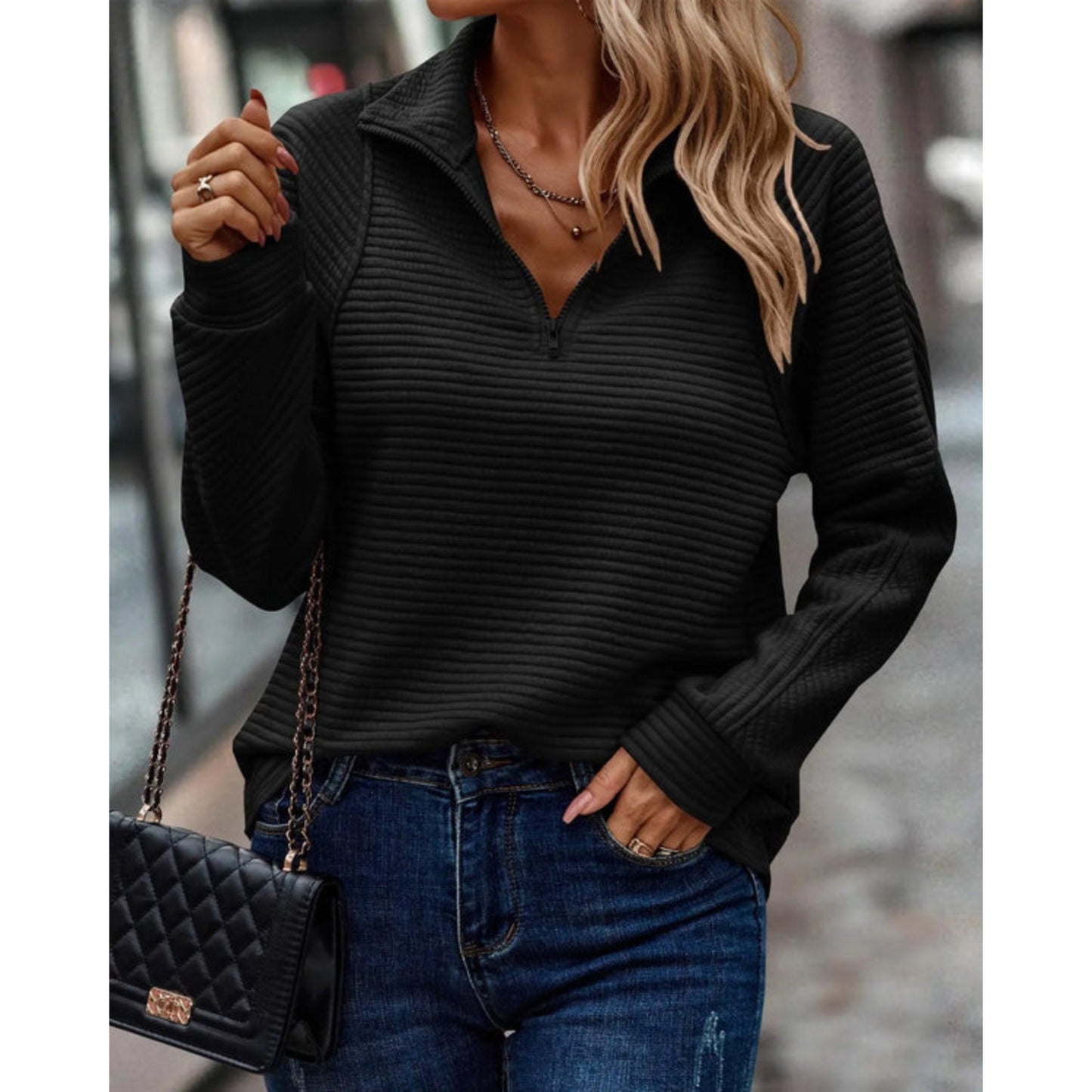 Women's V-Neck Sweater Elegant Style