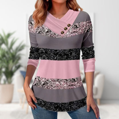 Women's V-neck Sweater Fine Knit Casual Style