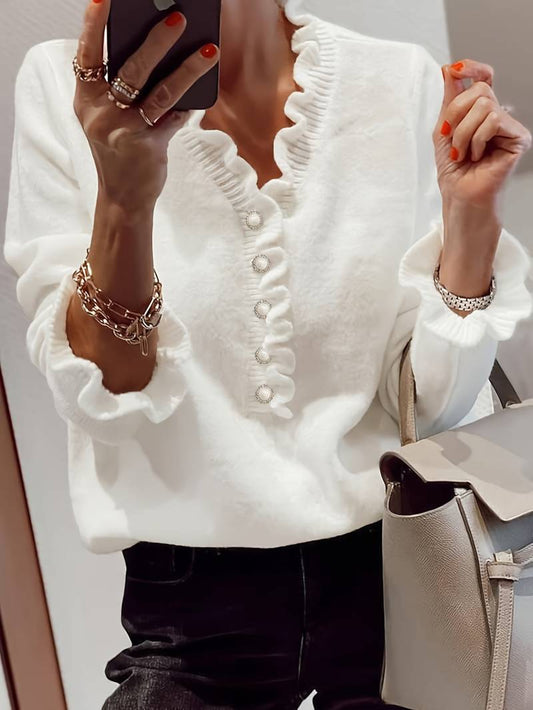 Women's V-neck jumper Luxury Material