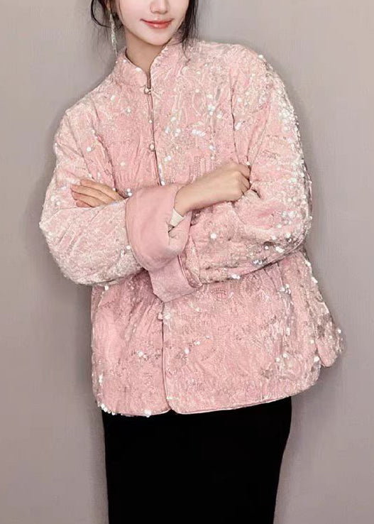 Women's Velvet Jacket with Sequins and Long Sleeves