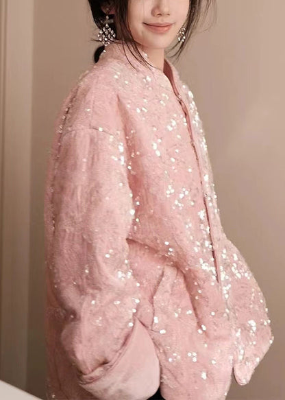 Women's Velvet Jacket with Sequins and Long Sleeves