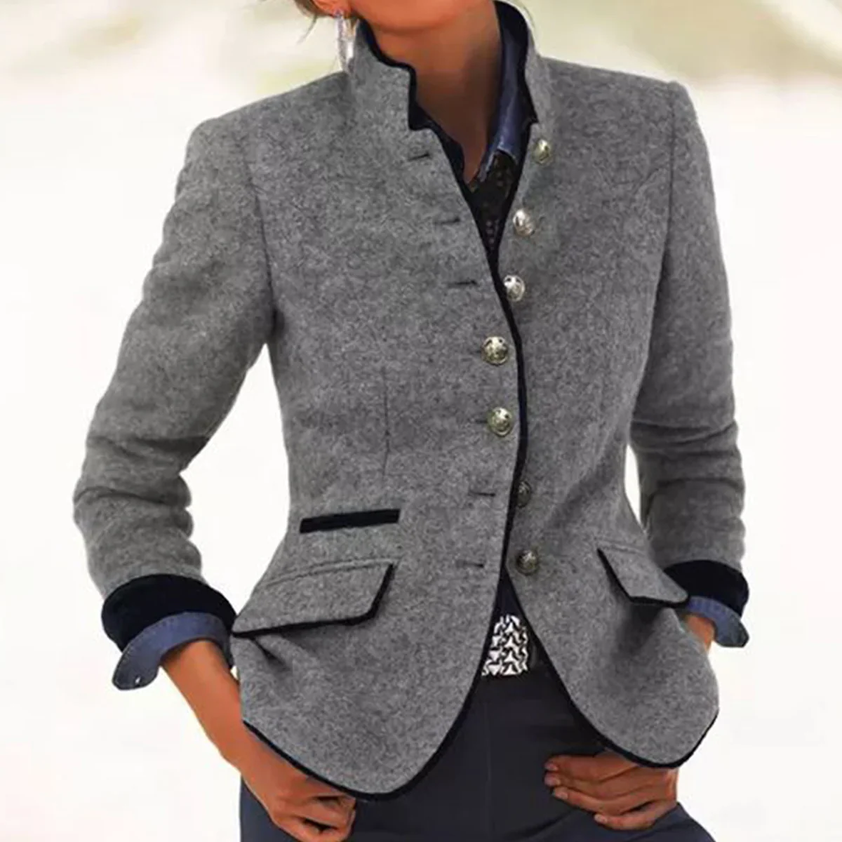 Women's Vintage Blazer With Buttons