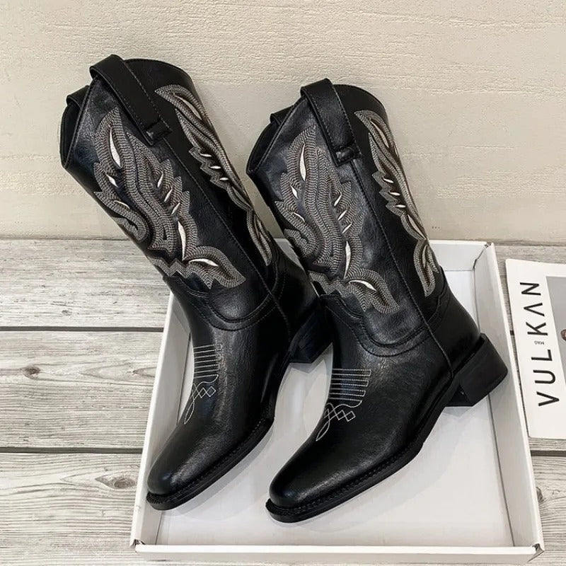 Women's Vintage Embroidered Cowboy Boots