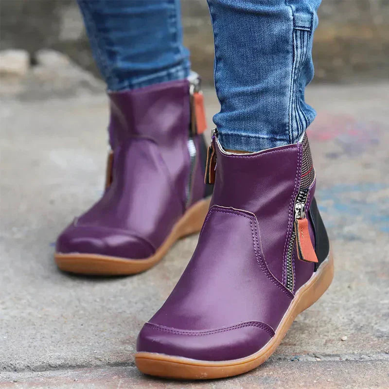 Women's Waterproof Boots with Zip and Support