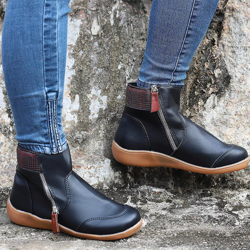 Women's Waterproof Boots with Zip and Support