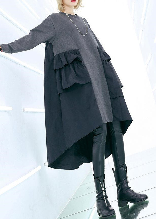 Women's Wide Dress with Patchwork Design