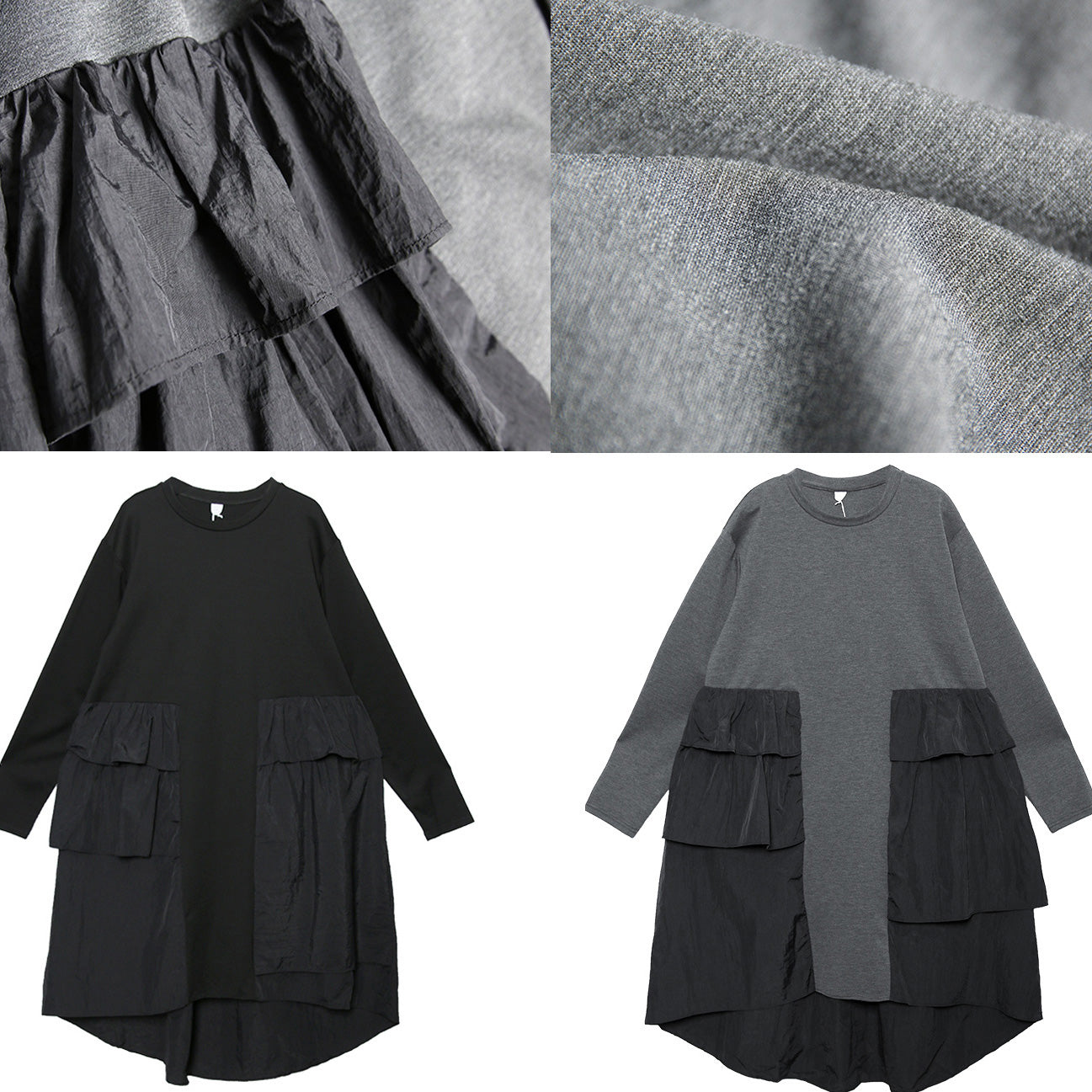 Women's Wide Dress with Patchwork Design