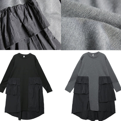 Women's Wide Dress with Patchwork Design