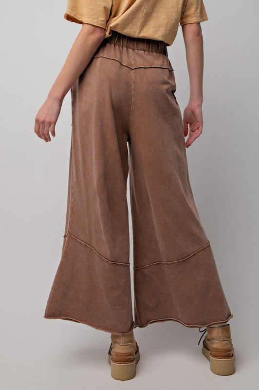 Women's Wide Trousers Terry Knit Comfortable Pants Wide Leg