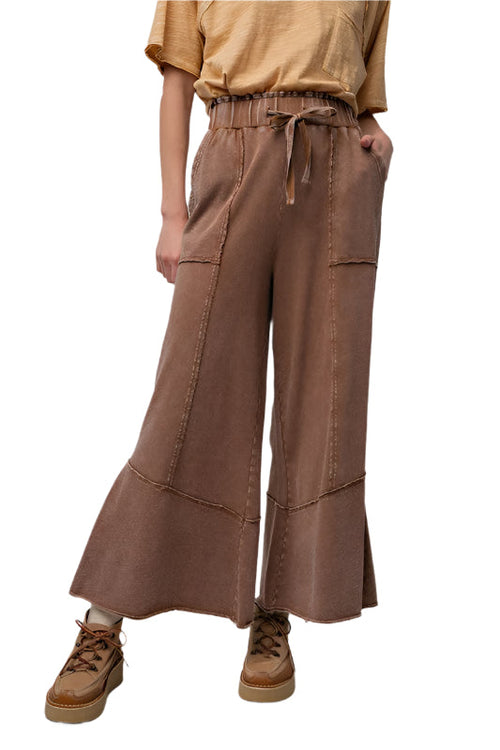 Women's Wide Trousers Terry Knit Comfortable Pants Wide Leg