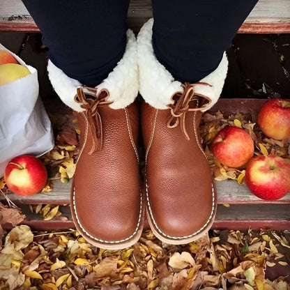 Women's Winter Boots Waterproof Leather Style with Soft Lining and Sturdy Sole
