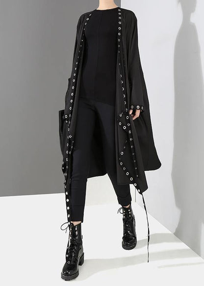 Women's Winter Coat Cape-Style Plain Black