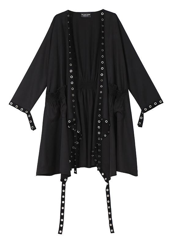 Women's Winter Coat Cape-Style Plain Black