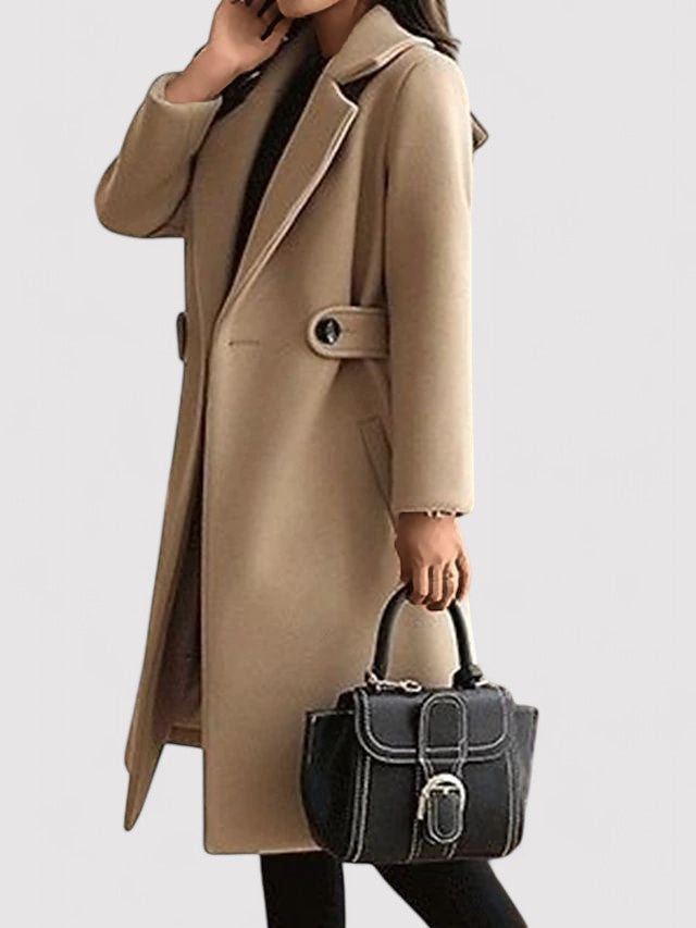 Women's Winter Coat With Narrow Belt