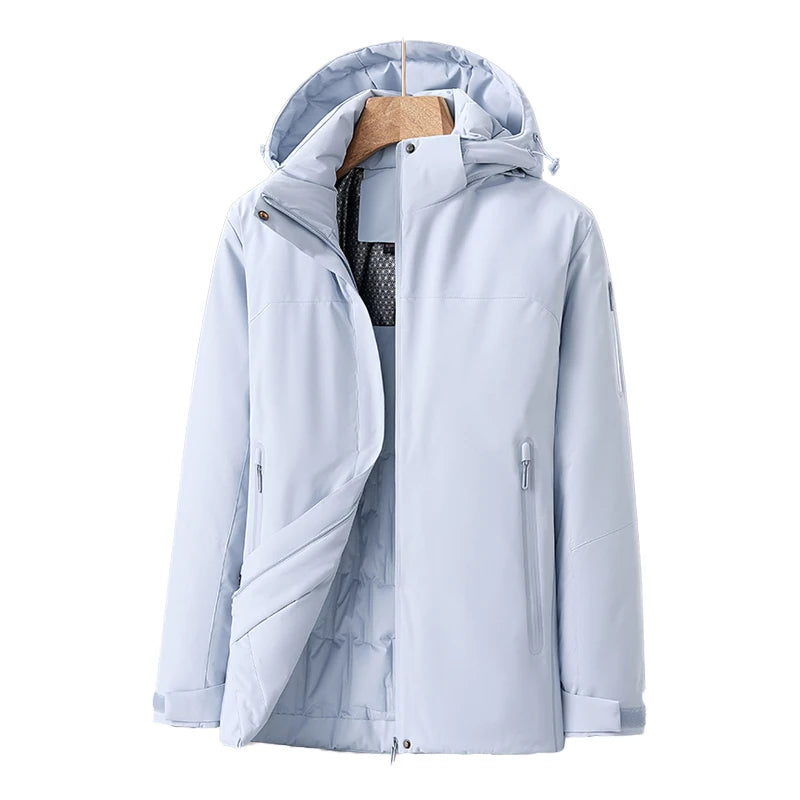Women's Winter Jacket Quilted with Detachable Hood