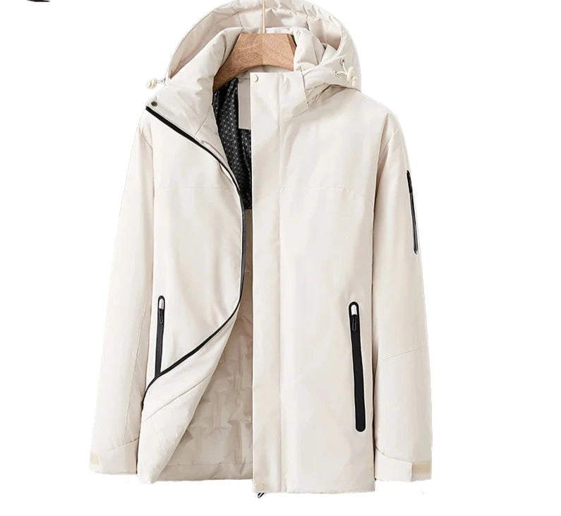 Women's Winter Jacket Quilted with Detachable Hood