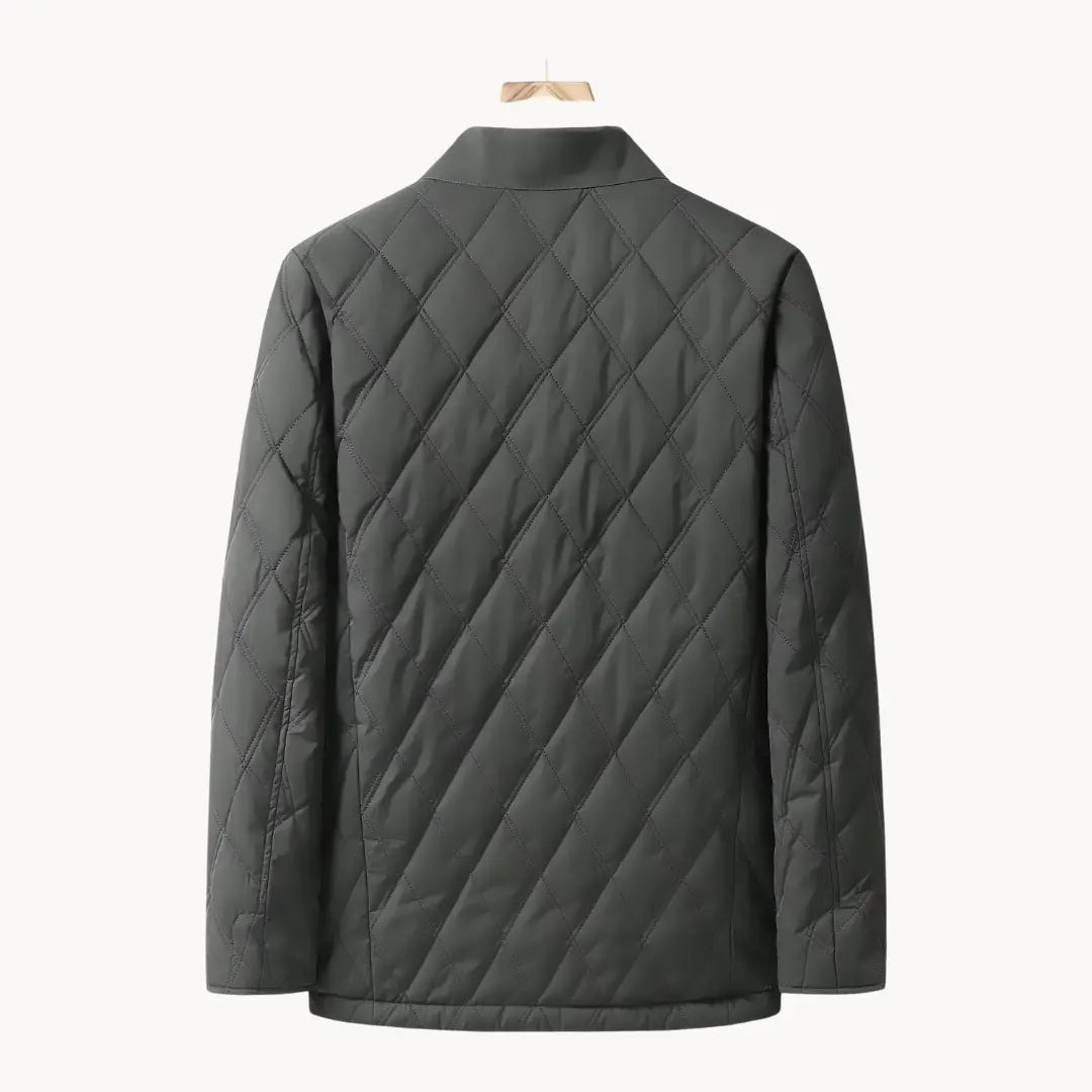 Women's Winter Jacket with Step Pattern and Water-resistant Features