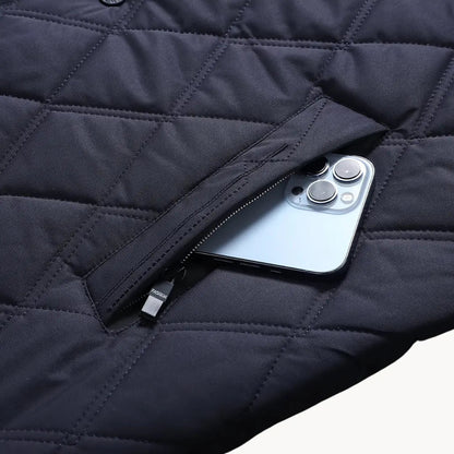 Women's Winter Jacket with Step Pattern and Water-resistant Features