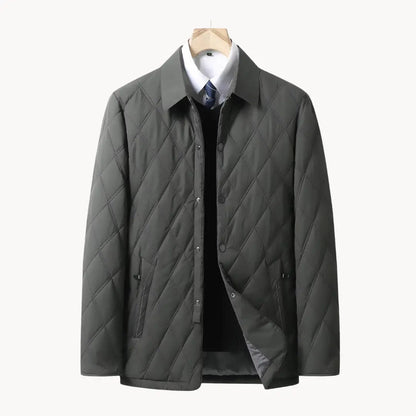 Women's Winter Jacket with Step Pattern and Water-resistant Features